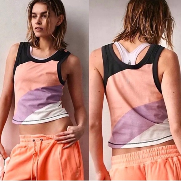 Free People Movement Back To Basics Colorblock Tank Top - Picture 1 of 5